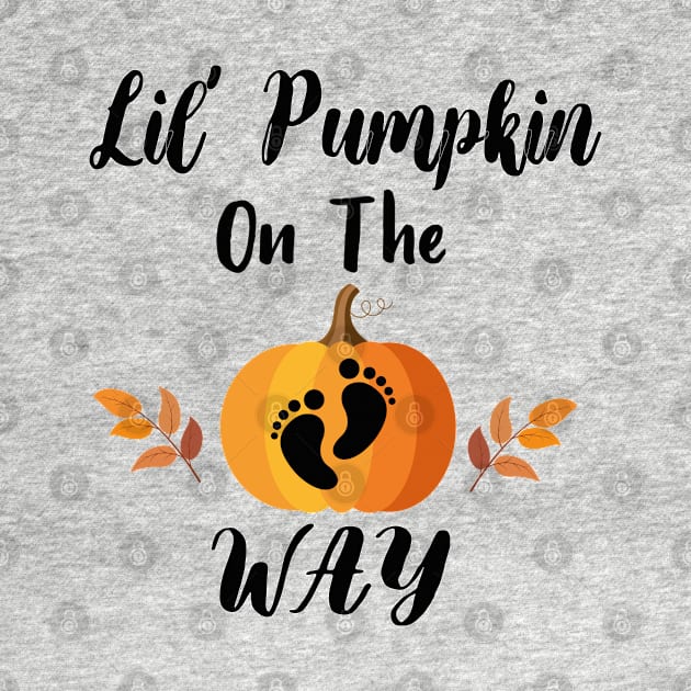 Lil Pumpkin On The Way - Girl Fall Baby Shower Pumpkin by WassilArt